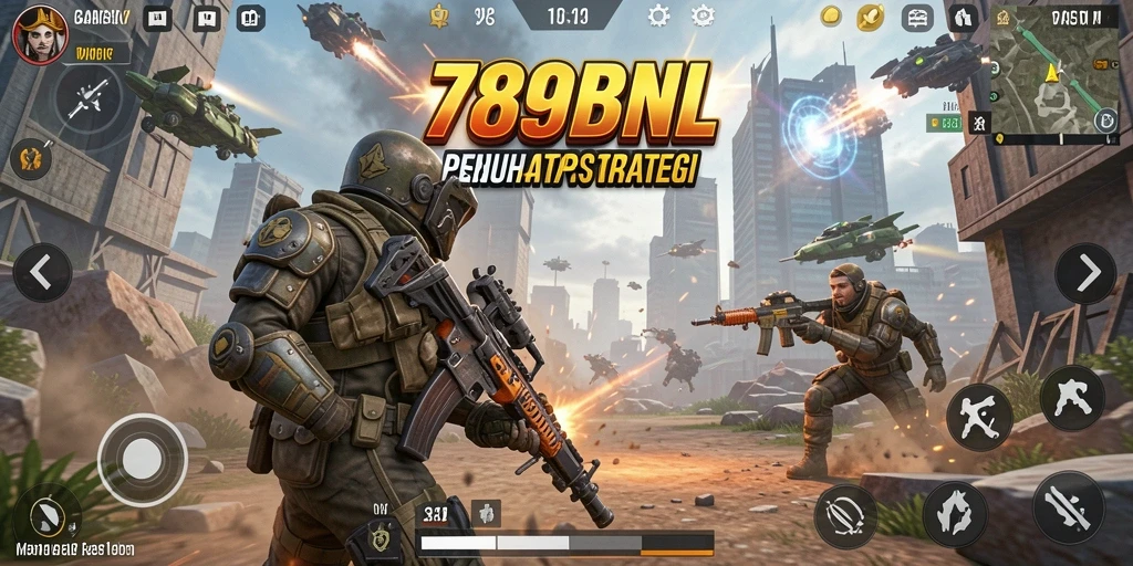 Tampilan utama gameplay 789BNL dengan aksi tembak-menembak yang intens.