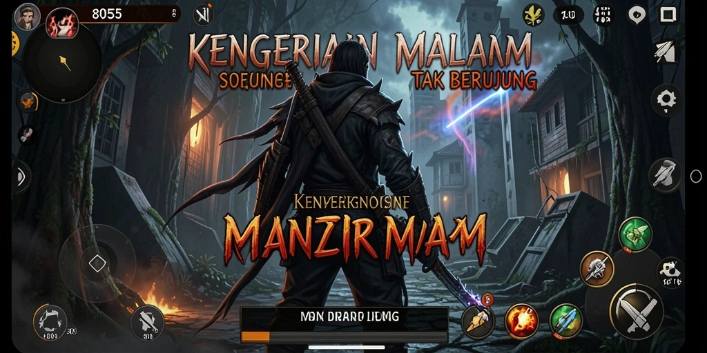 Screenshot dari gameplay mendebarkan di 8055, menunjukkan suasana horor yang mendalam.