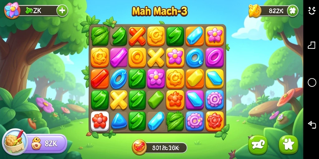 Tangkapan layar gameplay seru 8ZK Match-3.