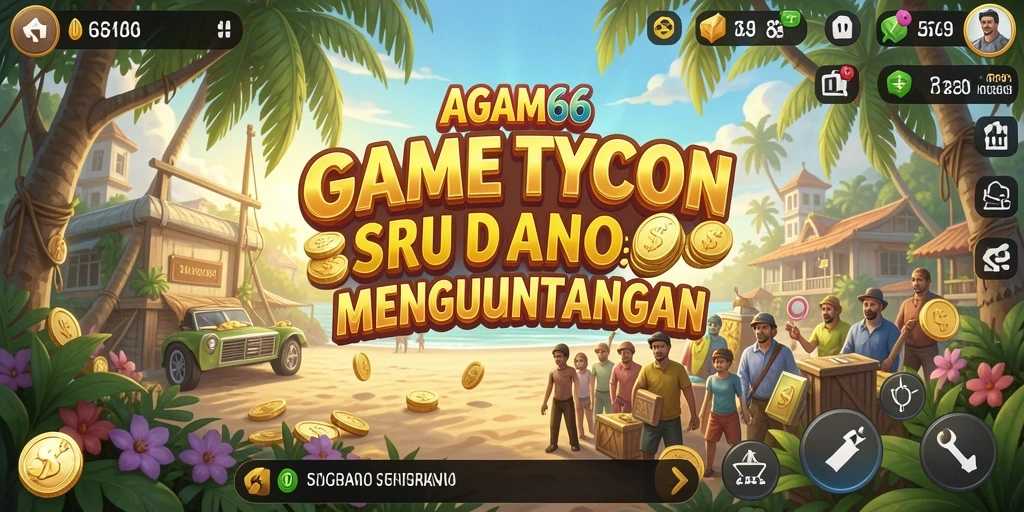 Tampilan gameplay AGAM66: membangun kerajaan bisnis yang sukses.