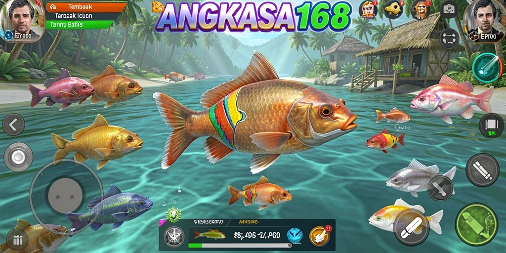 Tampilan menakjubkan dalam permainan Tembak Ikan ANGKASA168.