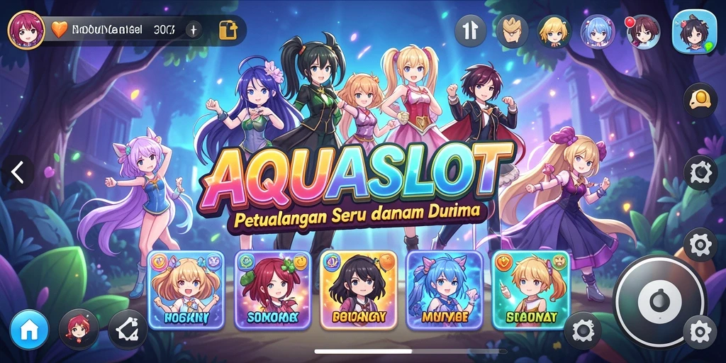 Gameplay AQUASLOT dengan karakter Anime yang menarik.