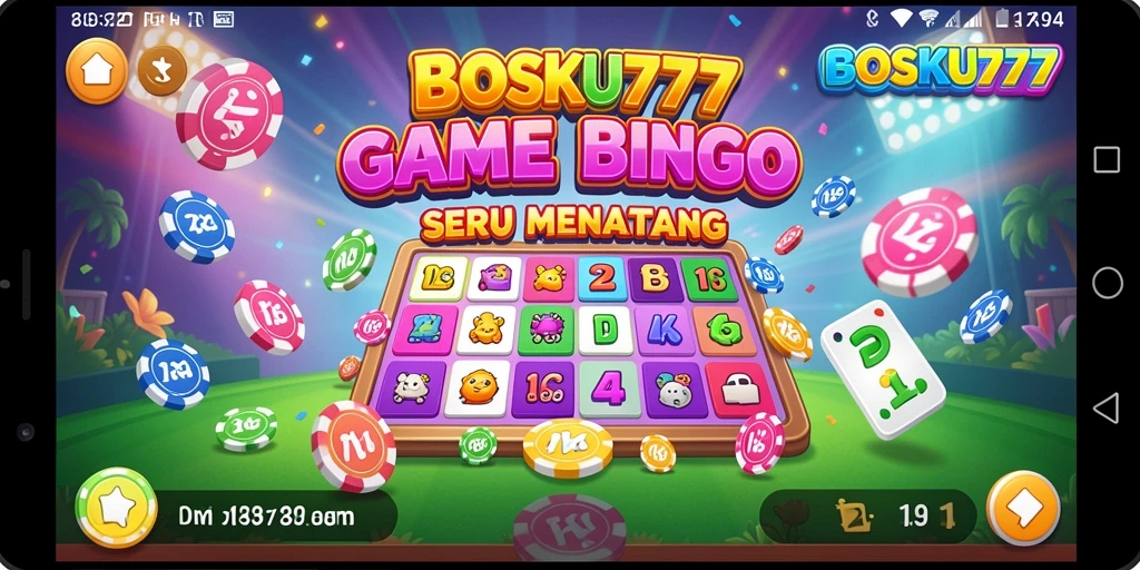 Menampilkan gameplay seru dari aplikasi Bingo BOSKU777.