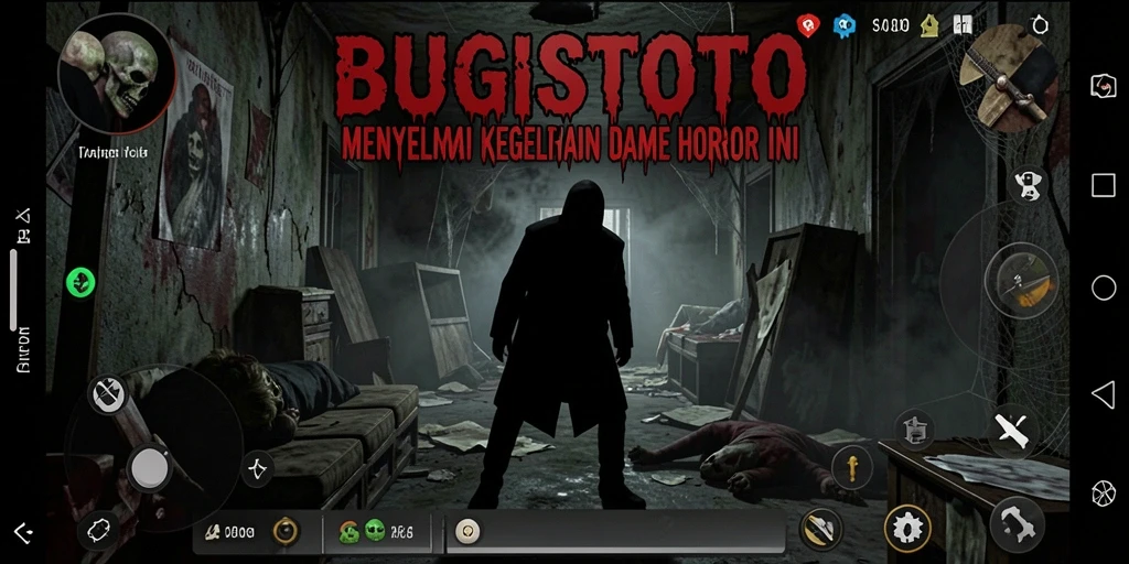 Menampilkan momen menakutkan dalam gameplay BUGISTOTO yang mencekam.