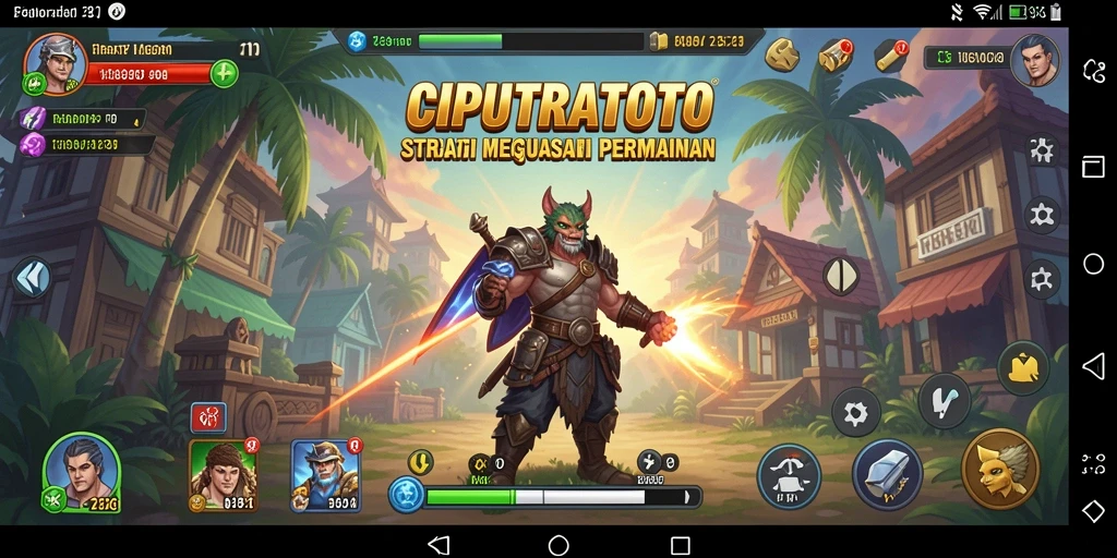 Screenshot gameplay menampilkan pertempuran strategi yang dinamis dan mendebarkan.