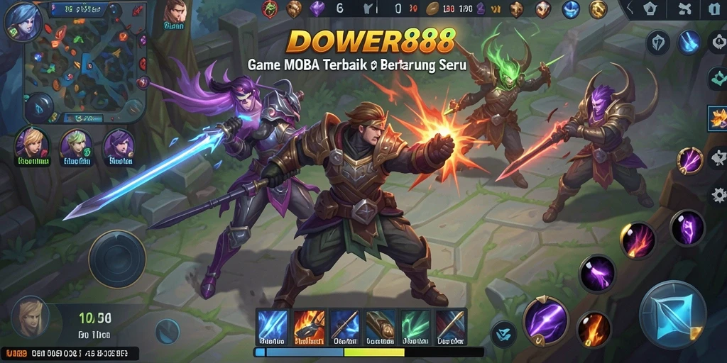 Tampilan gameplay seru DOWER88 dengan strategi tim yang mendebarkan.
