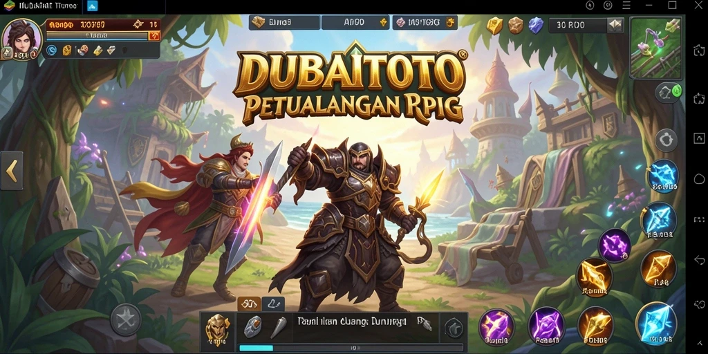 Screenshot dari gameplay DUBAITOTO menampilkan momen pertempuran epik dalam RPG.