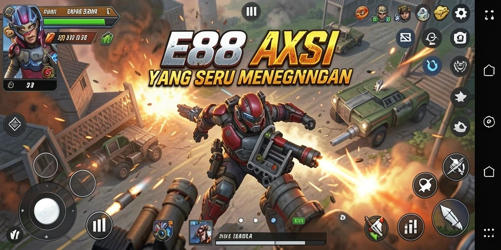 Screenshot menampilkan aksi seru dalam gameplay E88.