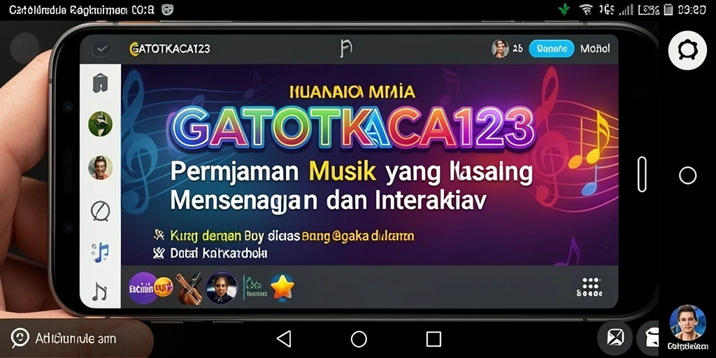 Screenshot gameplay GATOTKACA123 menampilkan interaksi musik yang seru.