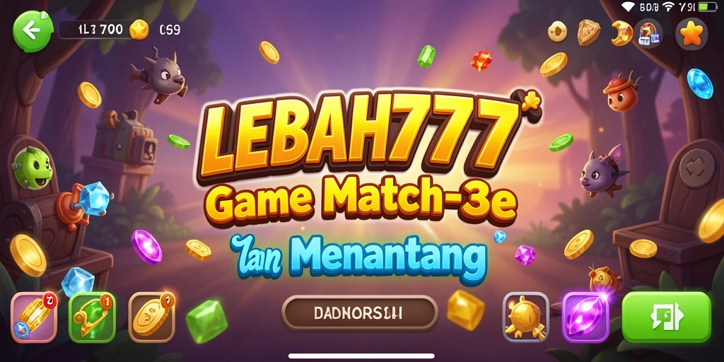 Gameplay seru LEBAH777 dengan tantangan Match-3 yang menarik.