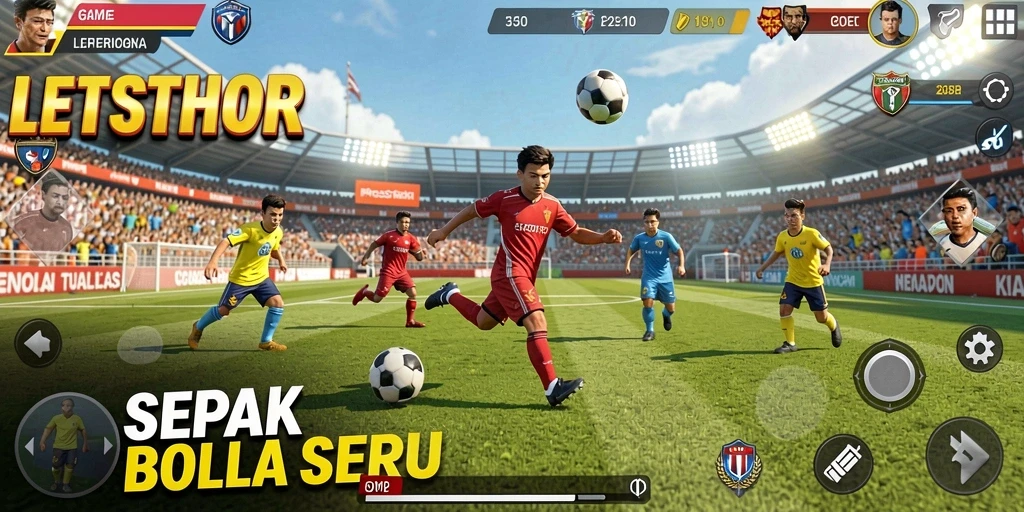 Tampilan gameplay LETSTHOR yang mengagumkan dalam aksi sepak bola.