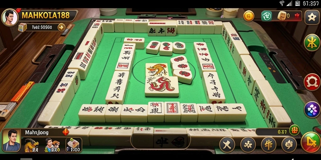 Screenshot MAHKOTA188 menampilkan aksi seru permainan Mahjong.