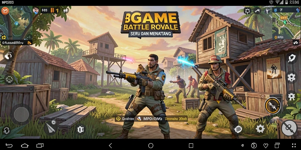 Tampilan gameplay seru dalam pertempuran Battle Royale MPO303.
