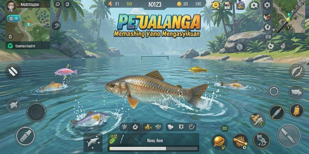Gameplay NOX123 yang mendebarkan dengan pengalaman memancing yang nyata.