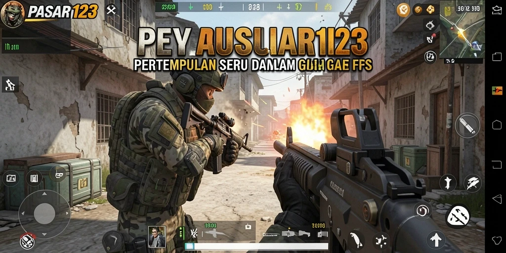 Screenshot menampilkan pertempuran seru dengan grafis realistis di PASAR123.