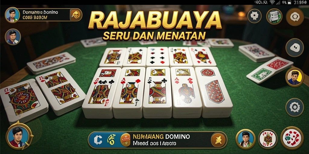Screenshot gameplay RAJABUAYA menampilkan aksi seru permainan Domino.
