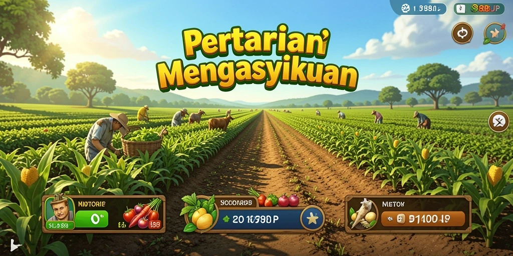 Tampilan menarik dari gameplay pertanian di SLOT88JP.