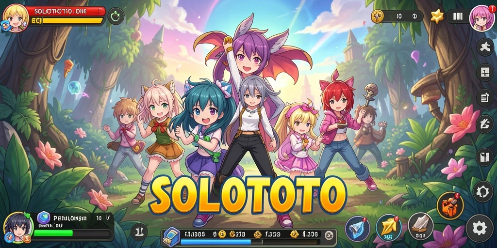 Tangkapan layar gameplay yang menarik dari SOLOTOTO dengan karakter Anime.