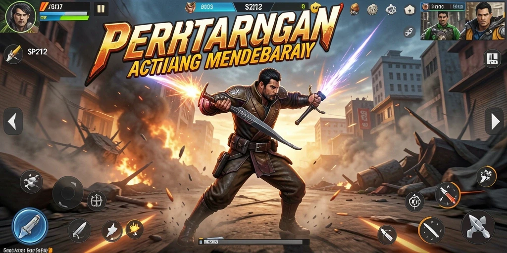 Tangkapan layar SP212 menunjukkan aksi pertarungan yang intens dan grafis menawan.
