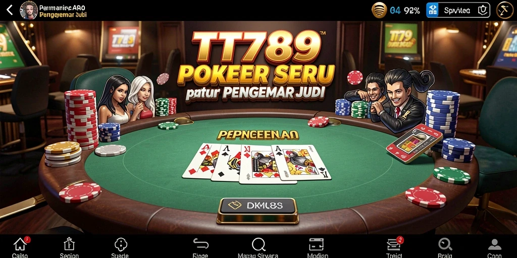 Screenshot utama TT789 menunjukkan gameplay Poker yang seru dan kompetitif.