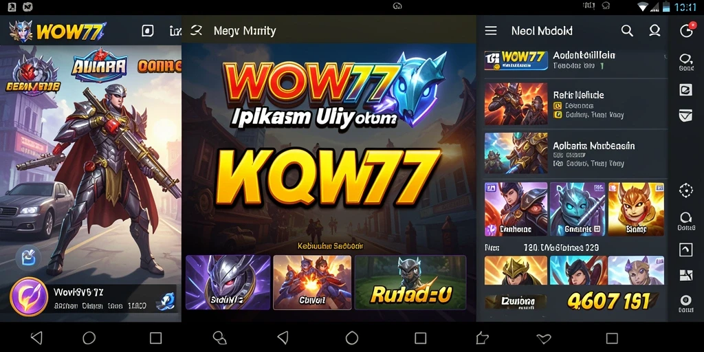 Screenshot WOW77 menampilkan antarmuka aplikasi Utility yang menarik dan mudah digunakan.